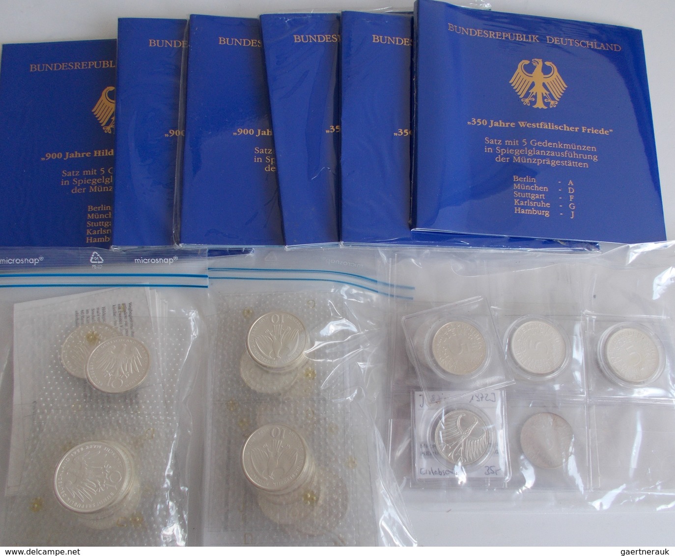 Bundesrepublik Deutschland 1948-2001: Lot Diverser Münzen Der BRD, Dabei: 12 X 5 DM Silberadler, übe - Sonstige & Ohne Zuordnung