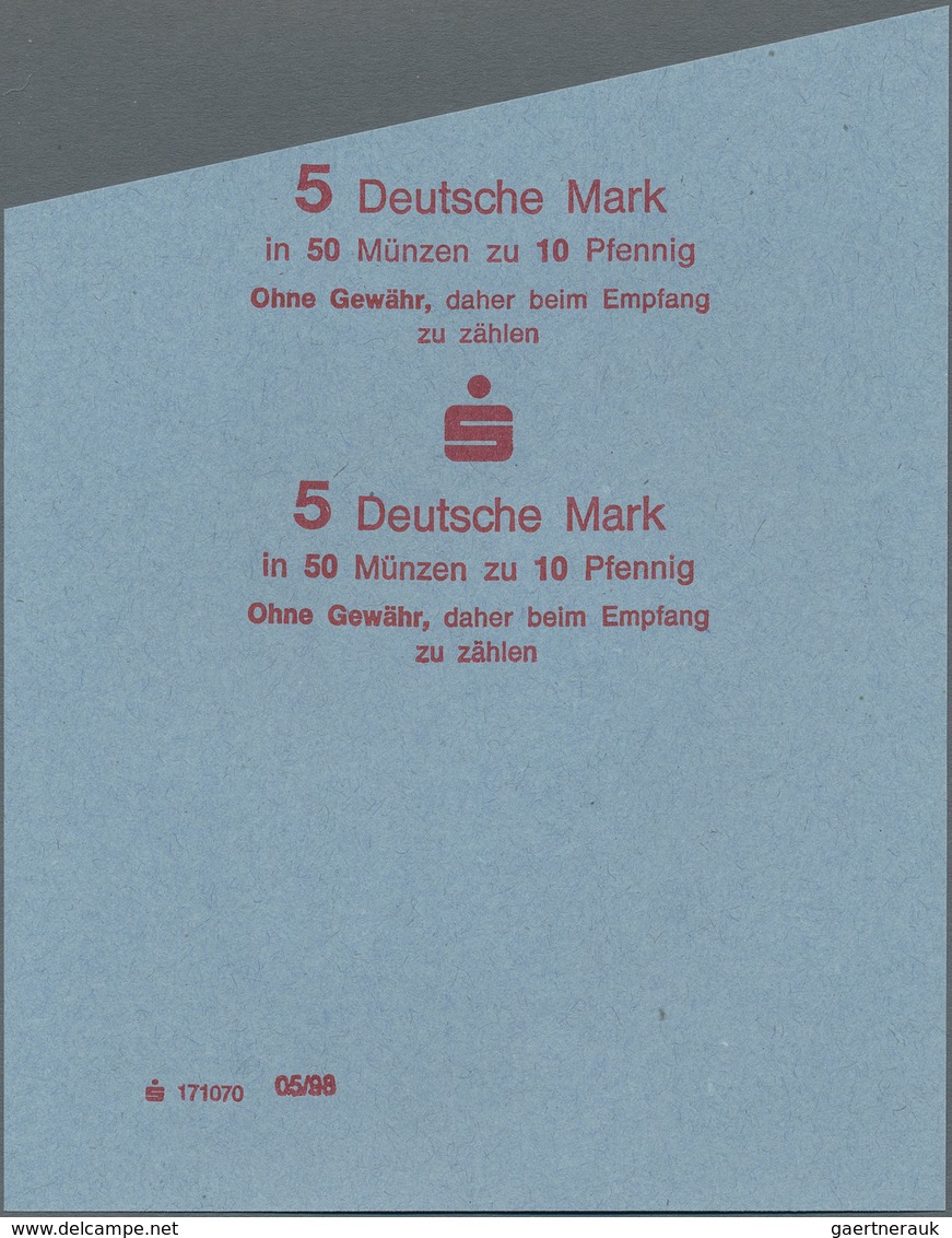 Bundesrepublik Deutschland 1948-2001: Lot Mit 162 Stück Papierformularen Für Münzrollen In Verschied - Altri & Non Classificati