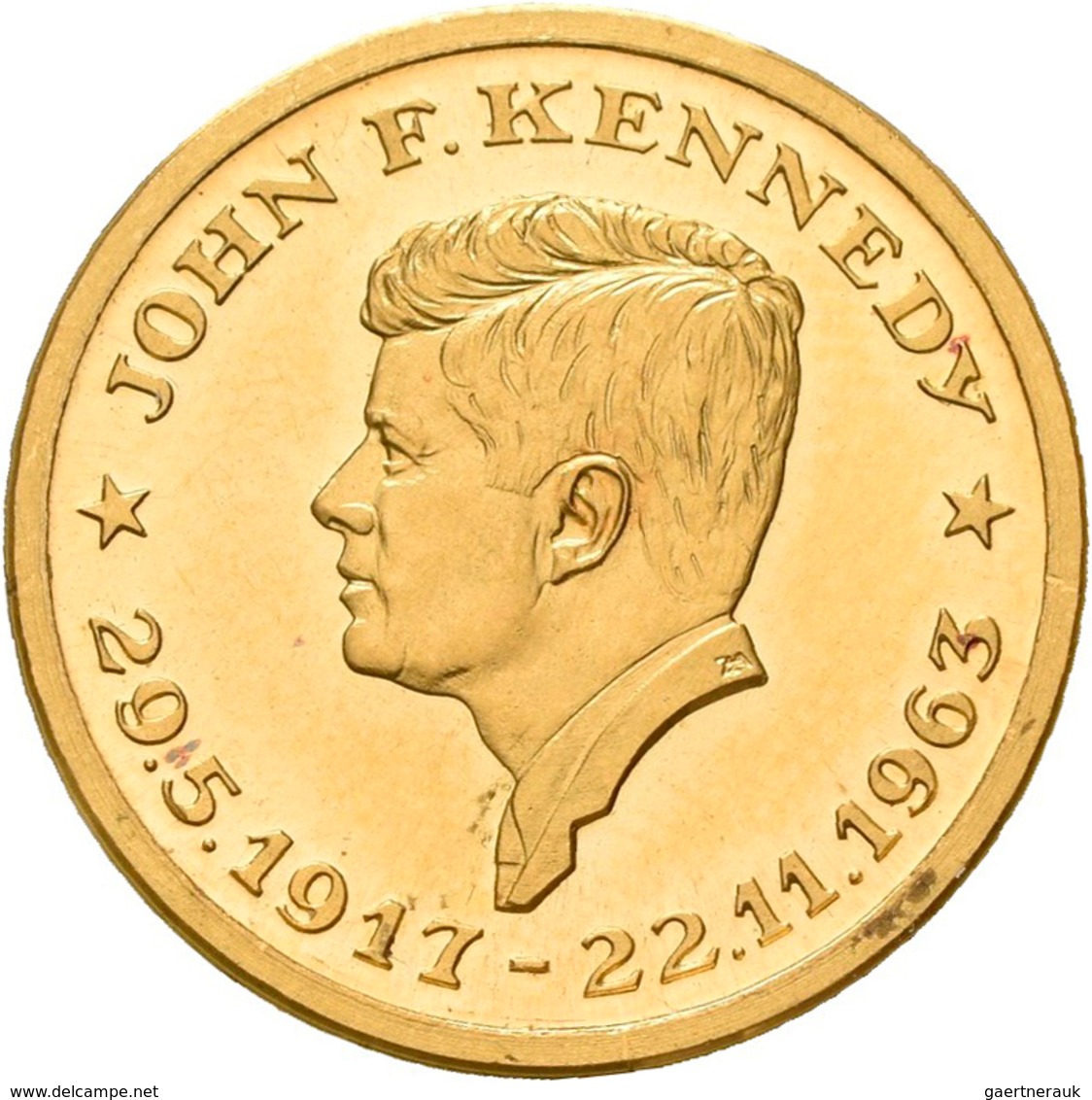 Medaillen: Lot 4 Stück: Medaille John F. Kennedy 3,08 G, Gestempelt 999,9; 3 Goldmünzen / Belegstück - Unclassified