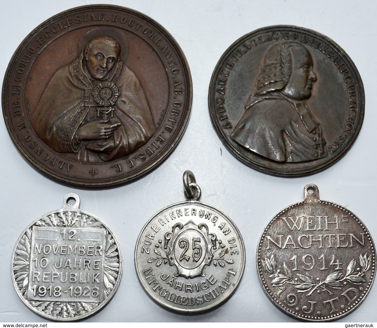 Medaillen: Lot 5 Medaillen: Æ 1896 Von Johnson Auf Alfonso M. De Ligorio; Æ 1764 Inthronisation Arci - Unclassified