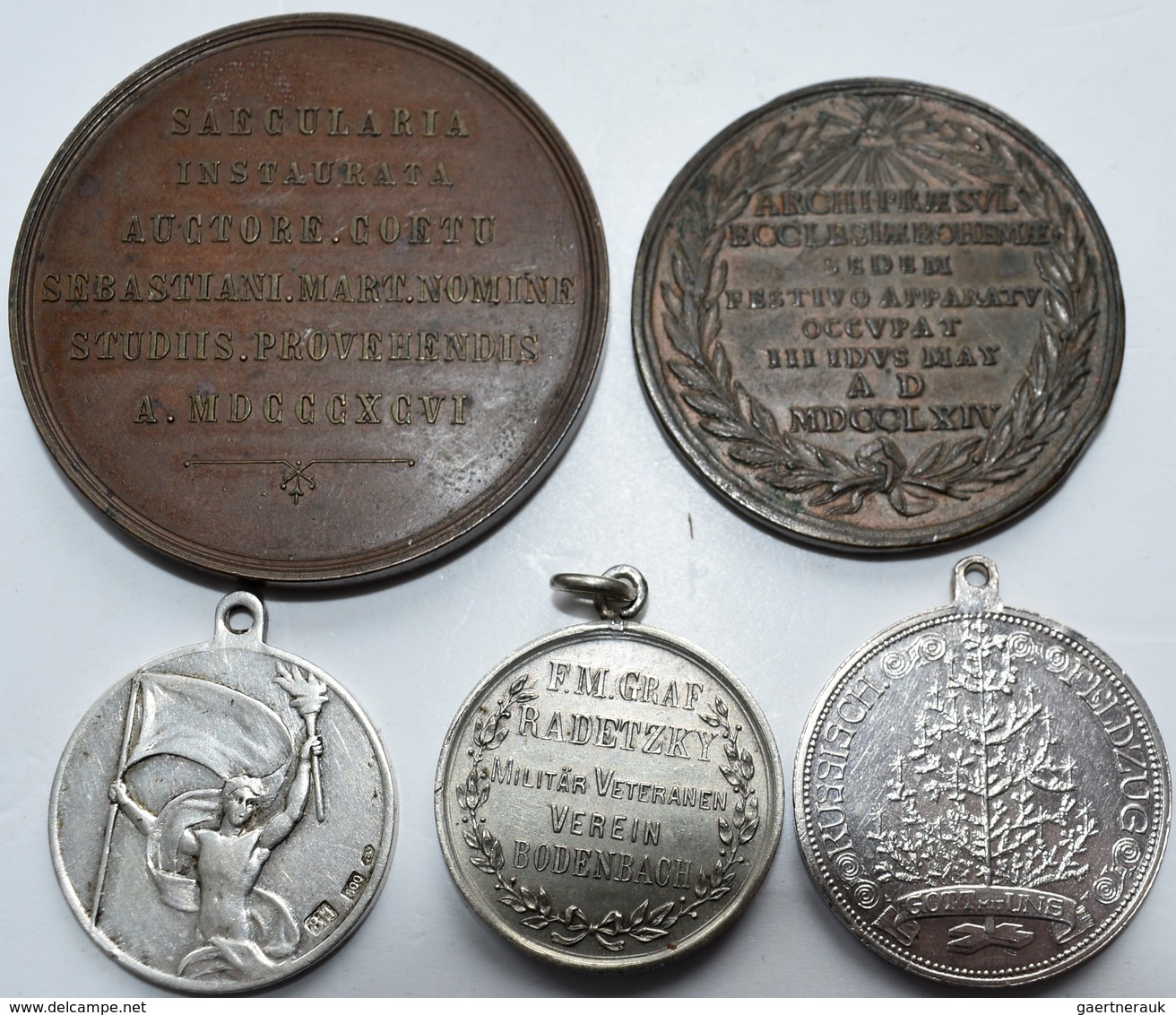 Medaillen: Lot 5 Medaillen: Æ 1896 Von Johnson Auf Alfonso M. De Ligorio; Æ 1764 Inthronisation Arci - Non Classés