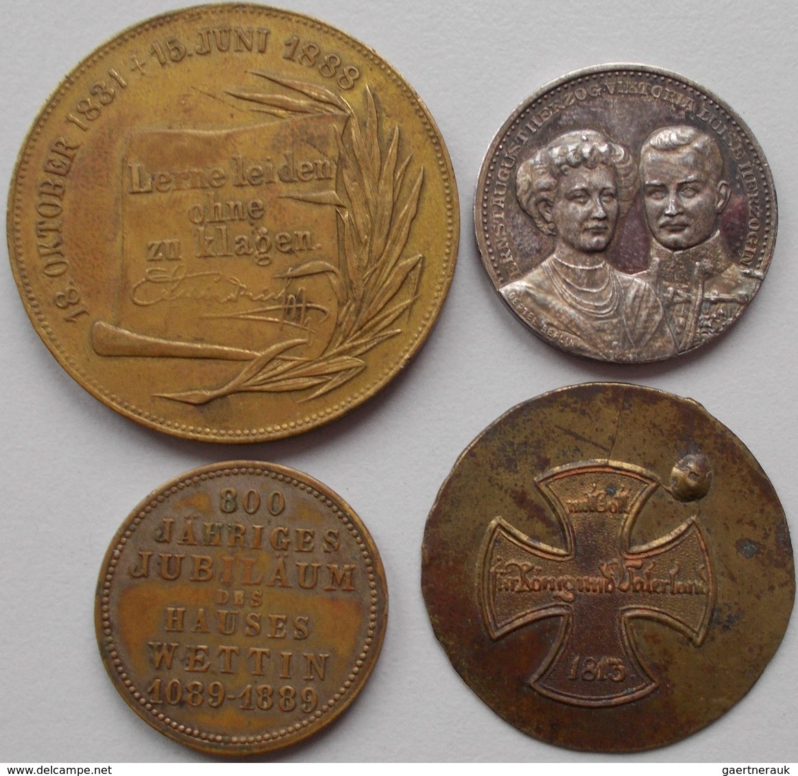 Medaillen Alle Welt: Lot 4 Medaillen, Dabei Silbermedaille (Stempel 990) 1913 Von Oertel Auf Regieru - Sin Clasificación