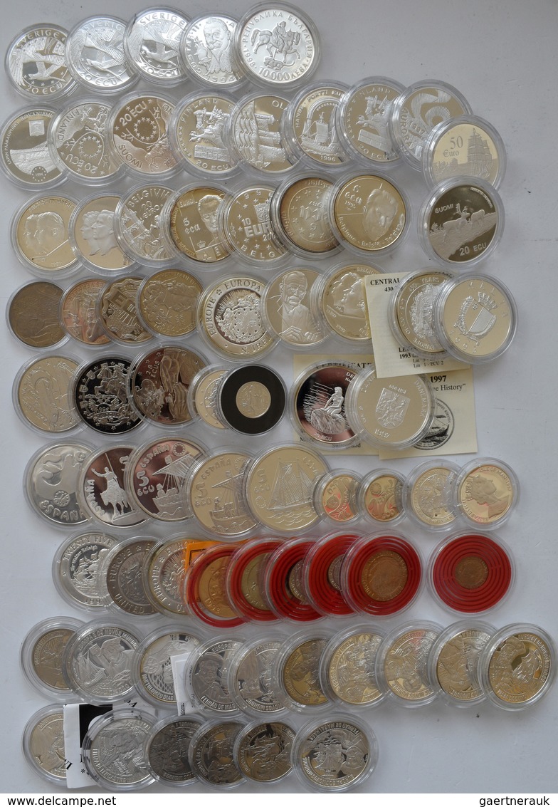 Medaillen - ECU: Lot Diverser ECU Münzen, über 70 Stück, Von Portugal Bis Schweden Oder Finnland All - Other & Unclassified