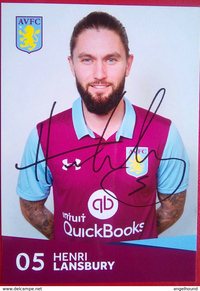 Aston Villa FC  Henri Lansbury  Signed Card - Autografi