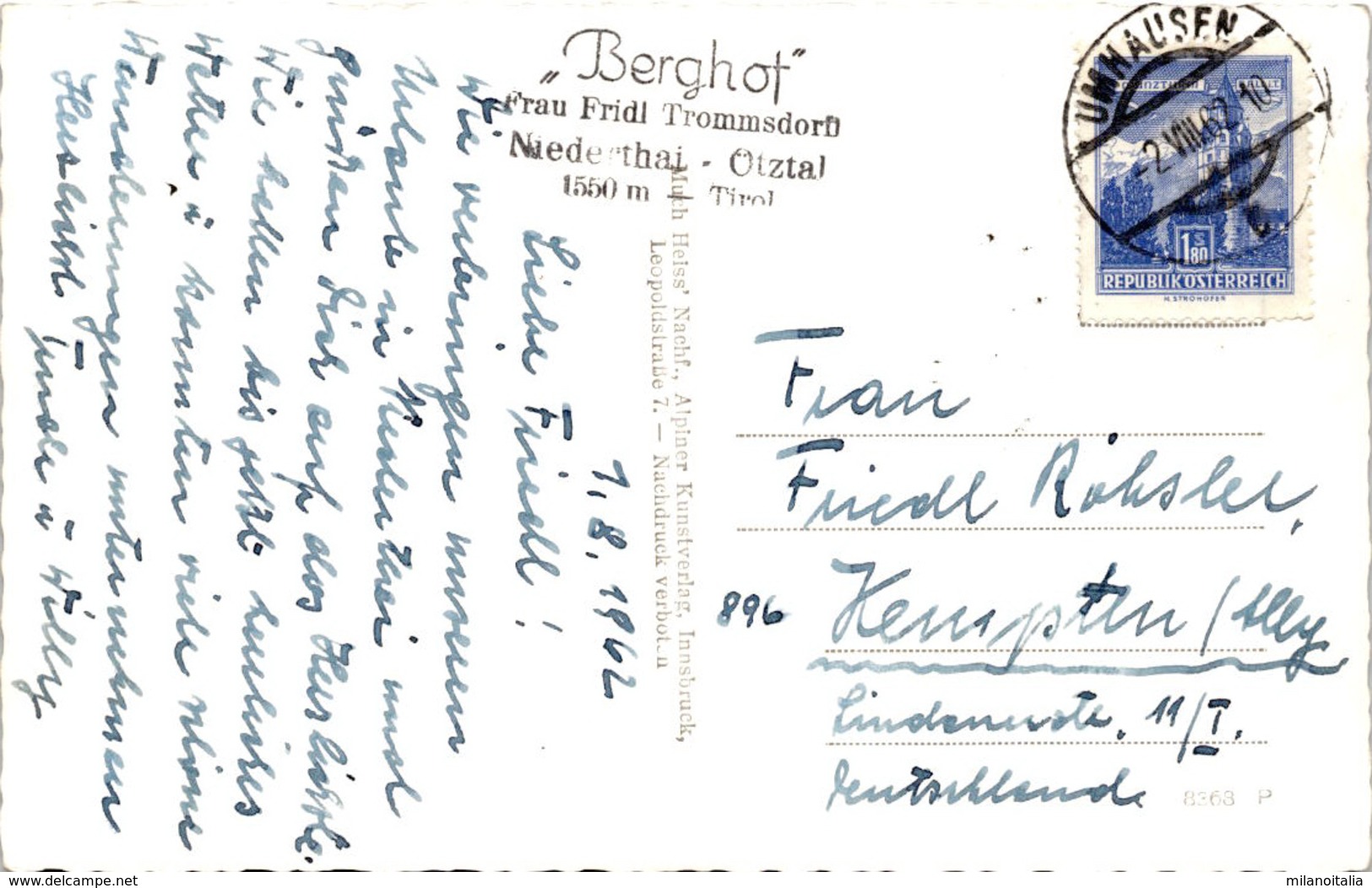 Niederthai, Ötztal (10438) * 2. 8. 1962 - Umhausen