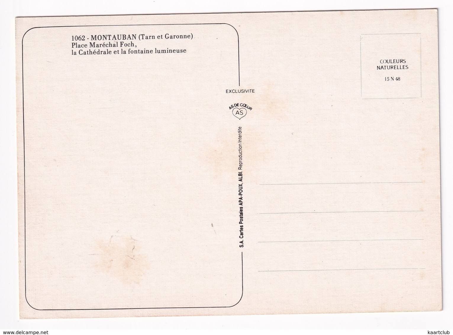 Montauban: CITROËN VISA, CX, MERCEDES 280 W116, SIMCA 1307  -  Fontaine, Place Maréchal Foch - (Tarn Et Garonne) - Toerisme