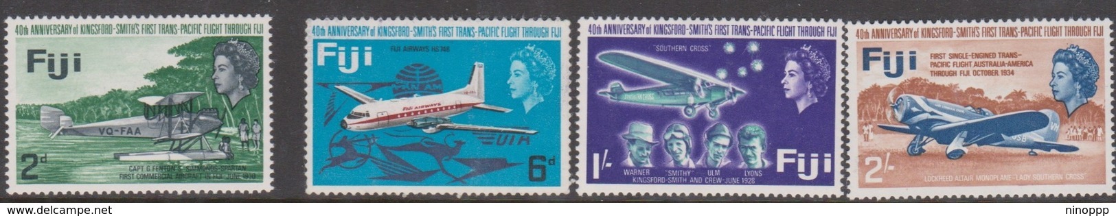 Fiji SG 367-370 1968 40th Anniversary Of Kingsford Smith's Pacific Flight, Mint Never Hinged - Fidji (...-1970)