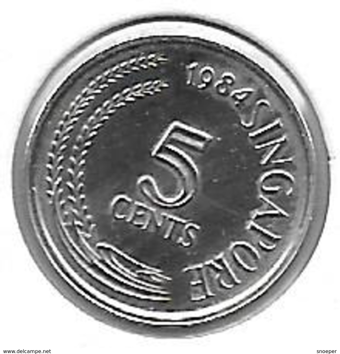 *singapore 5 Cents 1984 Km 2    Bu - Singapour