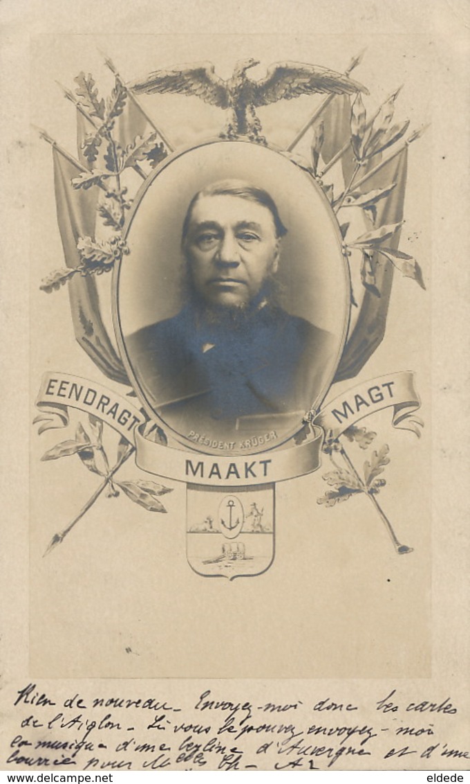 Pioneer Card Postally Used 1900 Kruger  Type Sage Eendragt Maakt Magt - Afrique Du Sud