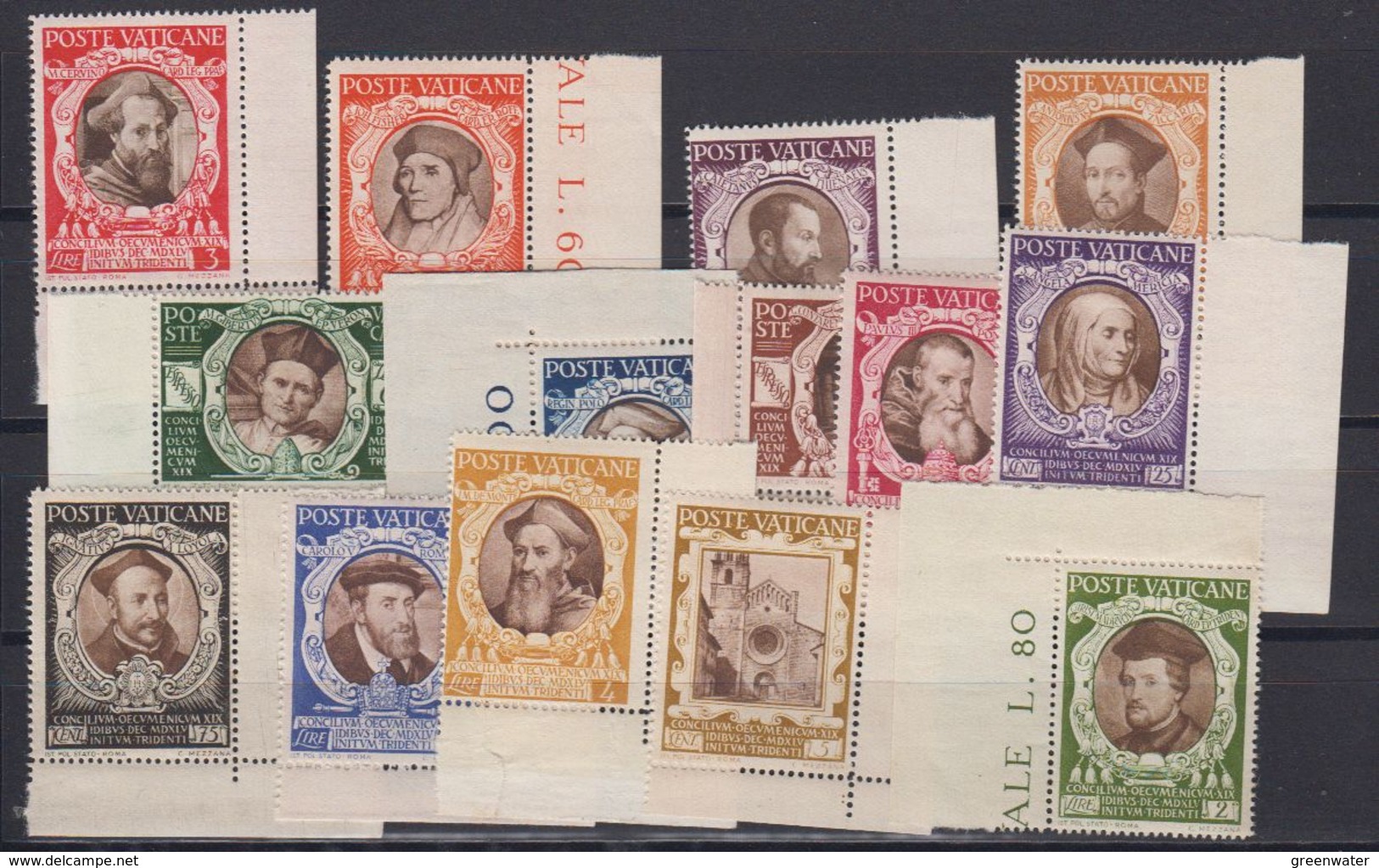 Vatican City 1946 Tridentinischen Konzils 14v (13v Corners) ** Mnh (42759) - Ongebruikt