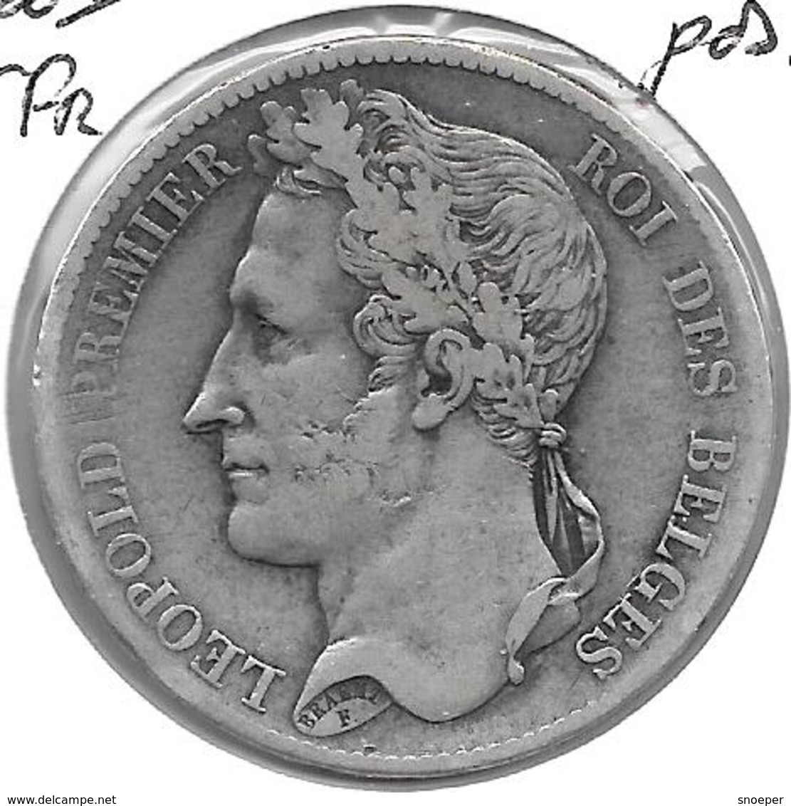 Leopold  I  5 Francs 1833 Pos A Fr+ - 5 Francs