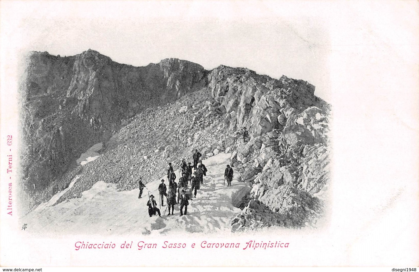 M08108 "GHIACCIAO DEL GRAN SASSO E CAROVANA ALPINISTICA"ANIMATA-GHIACCIAIO   CART. POST. ORIG. NON SPEDITA - Other & Unclassified