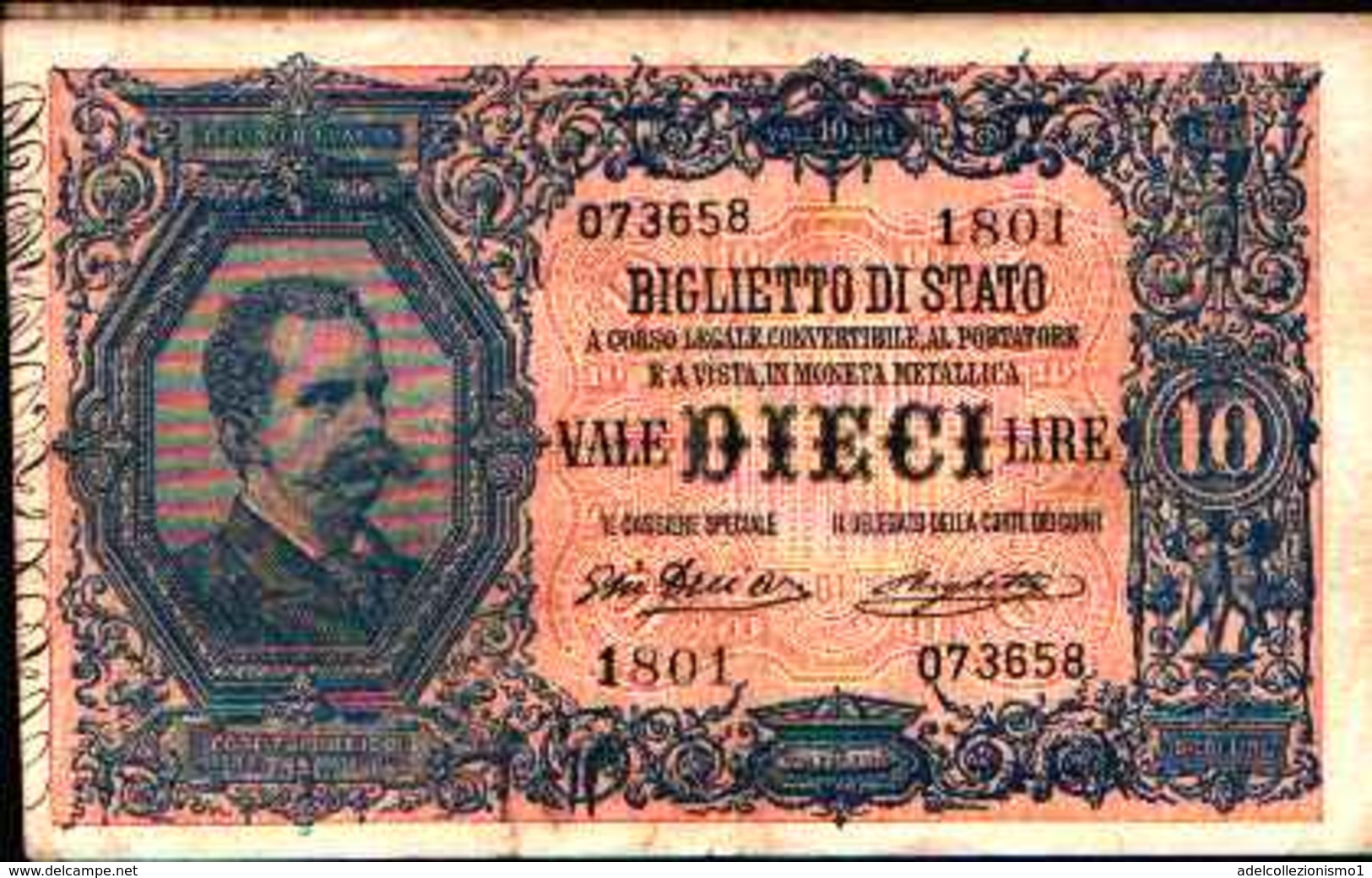 1791) 10 LIRE VITTORIO EMANUELE III (EFFIGE DI UMBERTO I)-DEC. 23-4-1914 -SPL - Italia – 10 Lire