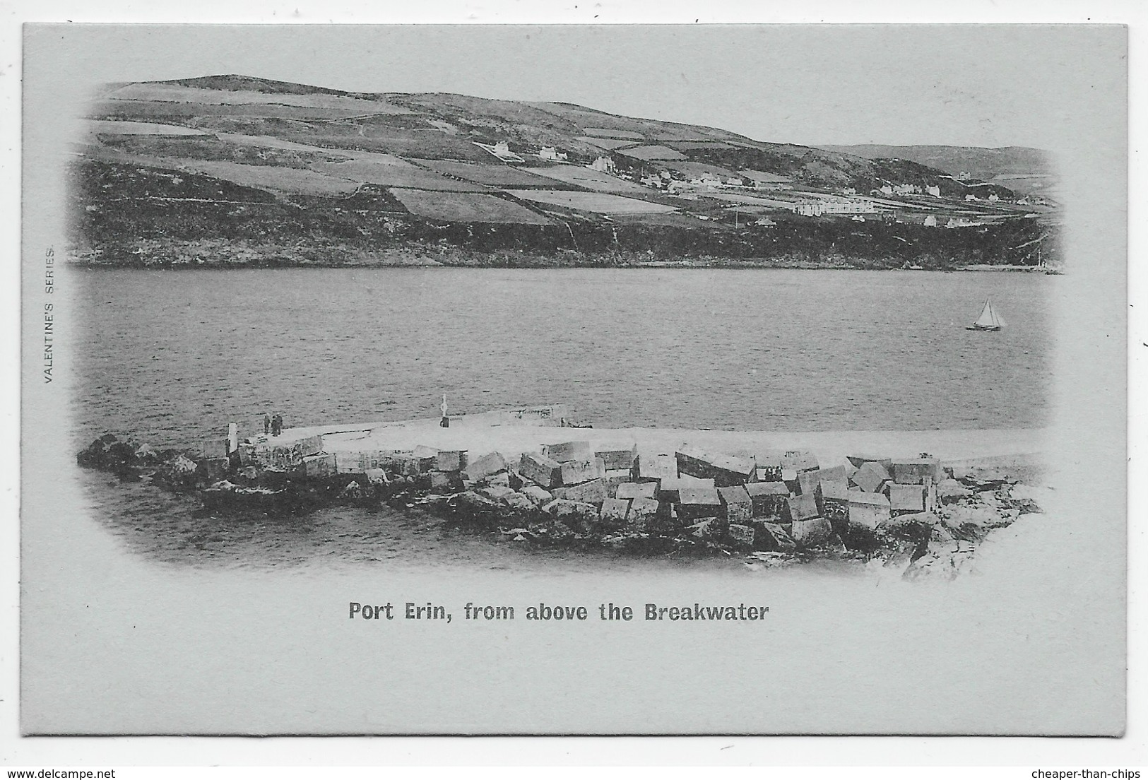 Port Erin, From Above The Breakwater - Valentine - Blue Undivided Back - Isla De Man