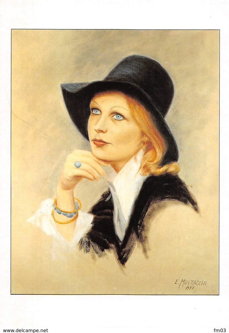 Femme Avec Chapeau Et Bijoux Illustrateur Mustacchi - Pin-Ups