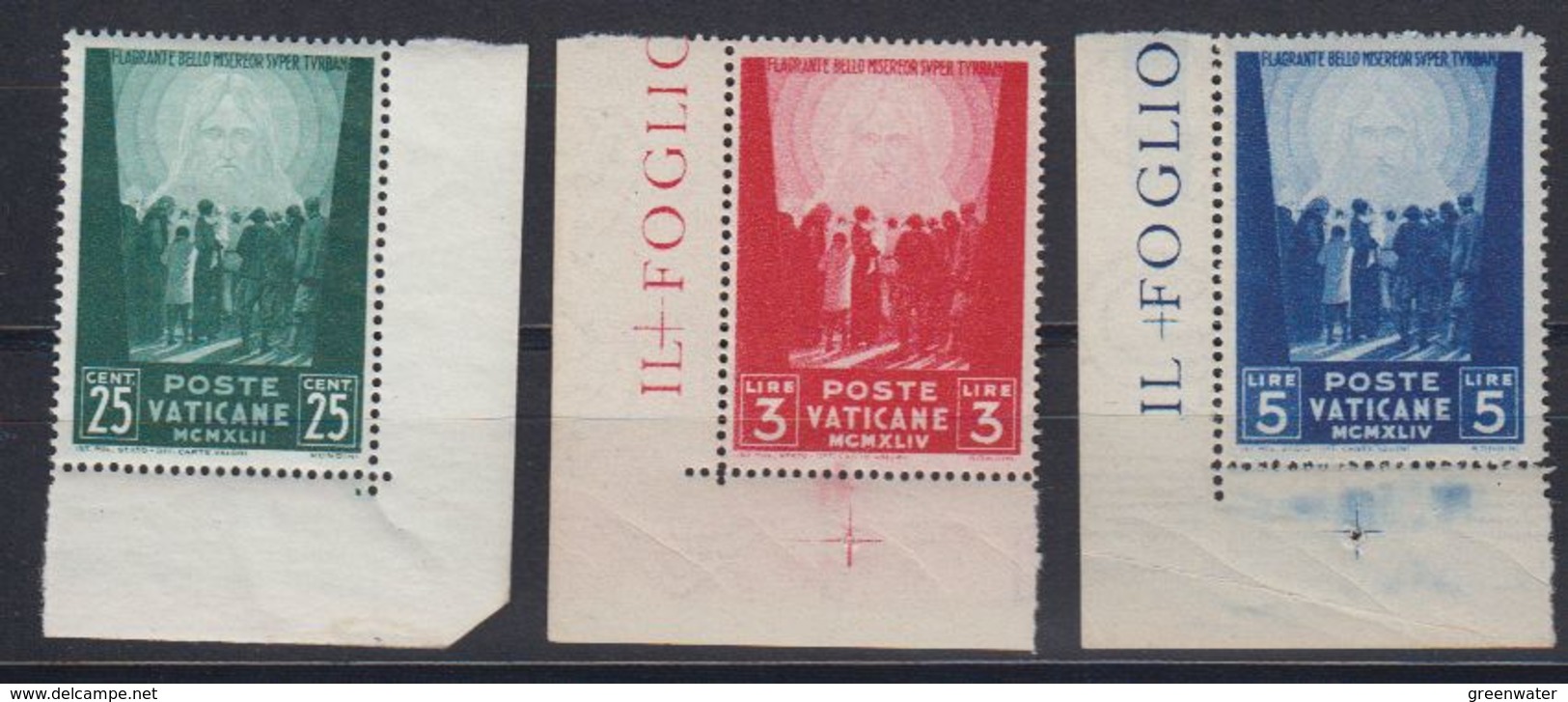 Vatican City 1946 Hilfswerk 3v  (corners) ** Mnh (42761) - Ongebruikt