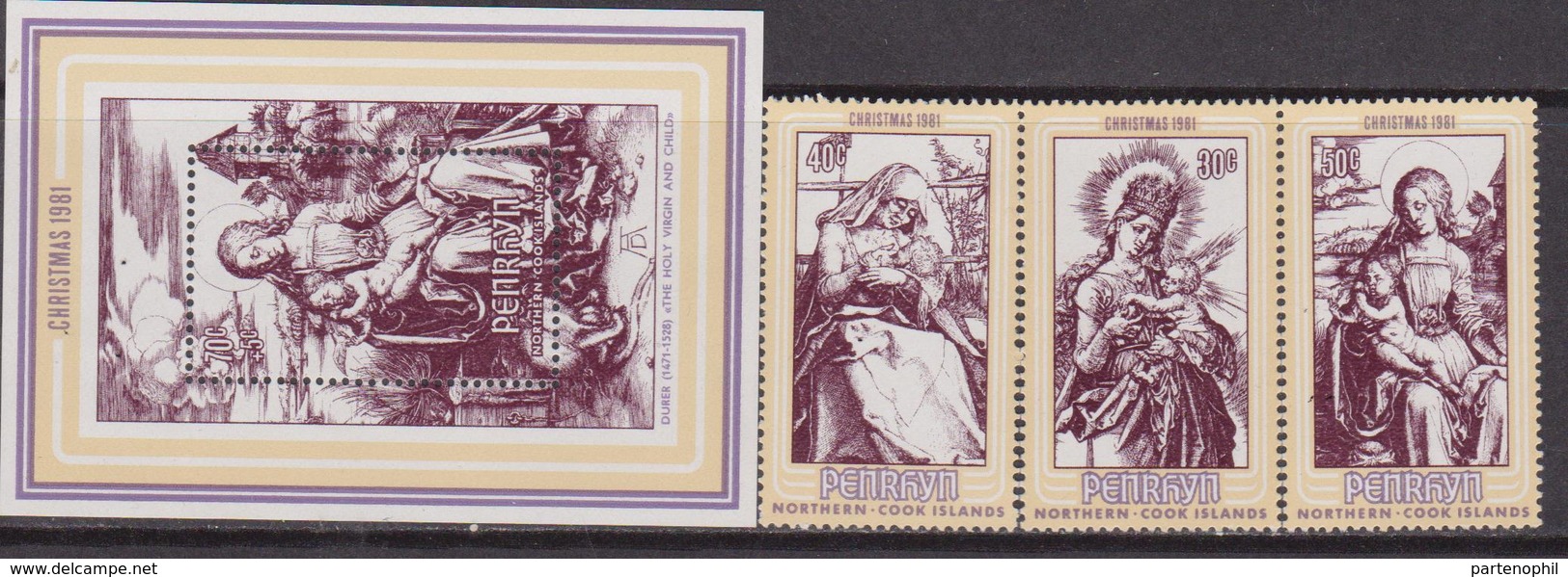 Penrhyn 1981 Natale Christmas Navidas Set+sheet MNH - Natale