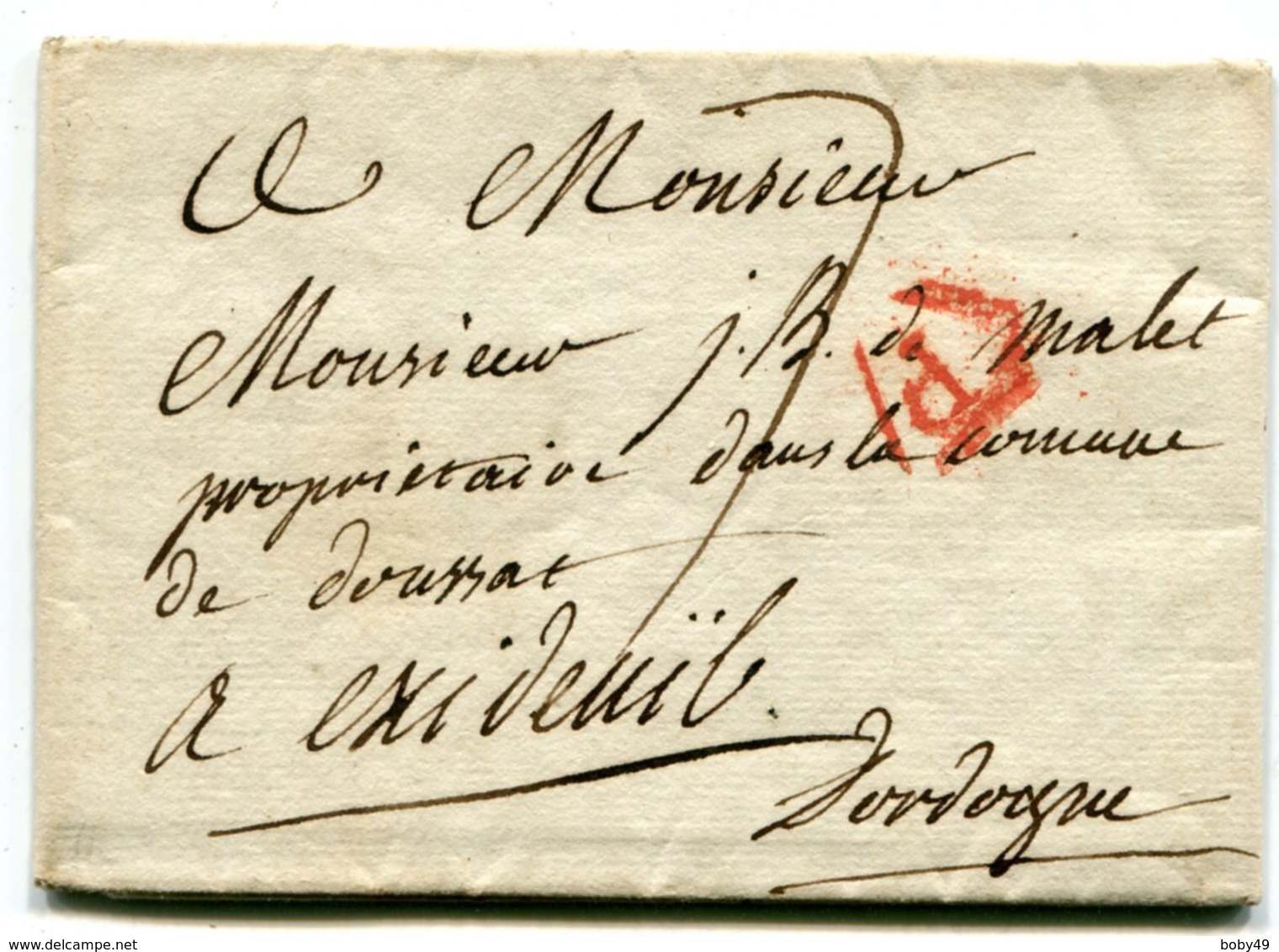 PARIS Pour EXIDEUIL DORDOGNE LAC Du 13/08/1807 Taxée à 7 - 1801-1848: Précurseurs XIX