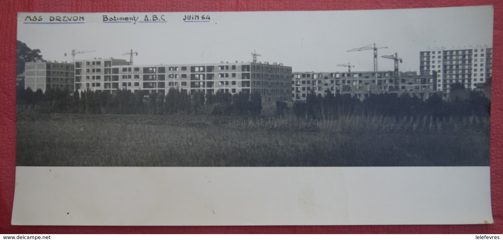 MONTPELLIER - MAS DREVON - Construction Des Bâtiments 1964 - 2 Photos  ( 38 X 17 Cm ) - Montpellier