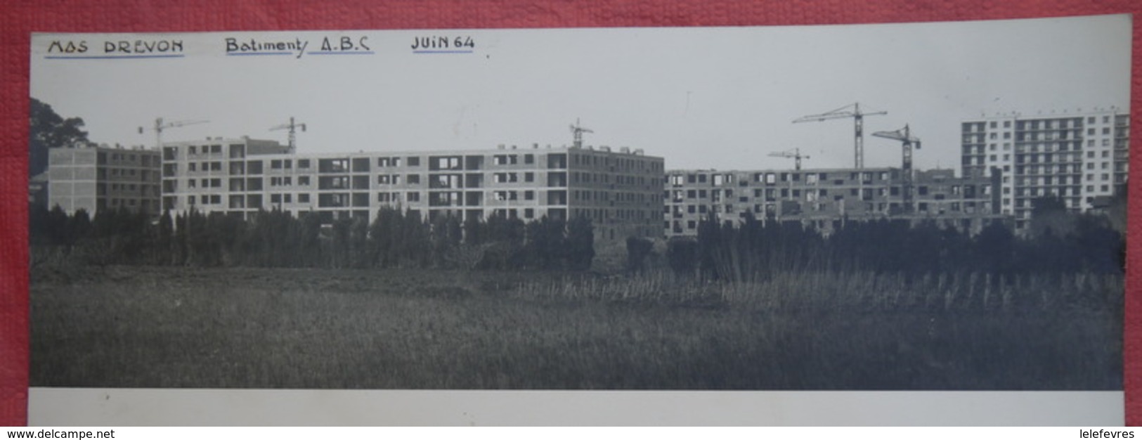 MONTPELLIER - MAS DREVON - Construction Des Bâtiments 1964 - 2 Photos  ( 38 X 17 Cm ) - Montpellier