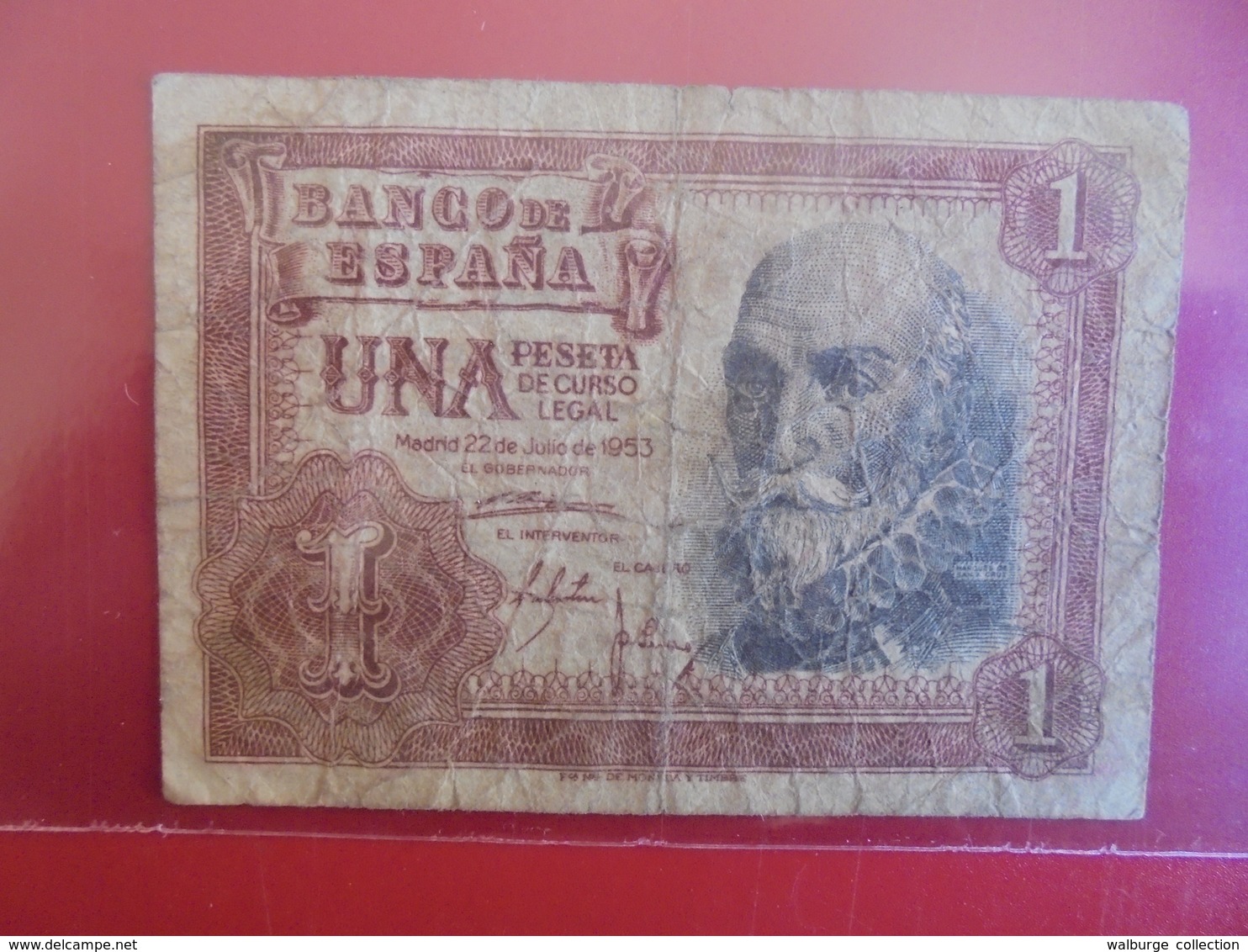 ESPAGNE 1 PESETA 1953 CIRCULER - 1-2 Pesetas