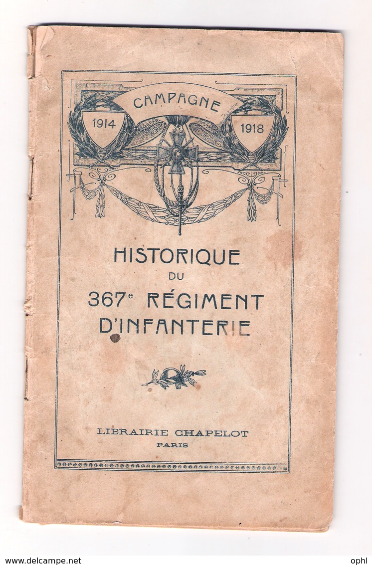 Historique 367e Régiment D'infanterie - 1914-18