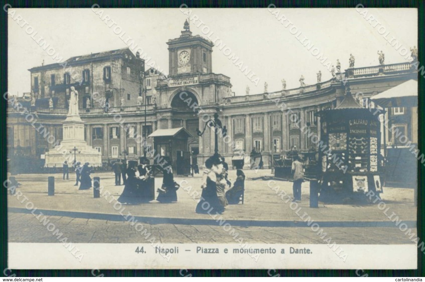 Napoli Città Piazza Monumento Dante Ragozino 44 Foto Cartolina MX6413 - Napoli