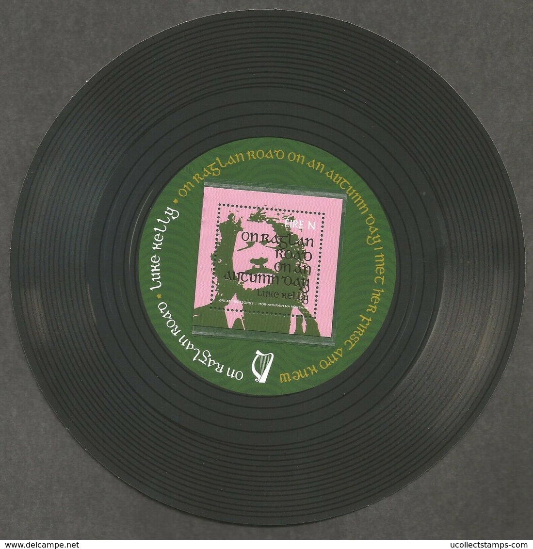 Ierland  2019 Irish MusicLuke Kelly On Raglan Road   Special 45 Shaped Card  With M/s    Blokje    Postfris/mnh/neuf - Ongebruikt