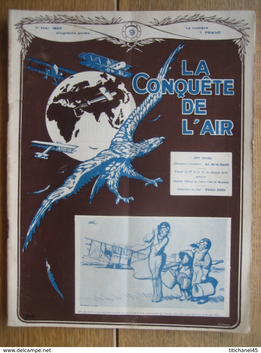 LA CONQUETE DE L'AIR 1924 N°9 - HANDLEY-PAGE W.8F. - Moteurs LORRAINE-DIETRICH - Avions Trimoteurs De La SABENA - Avion