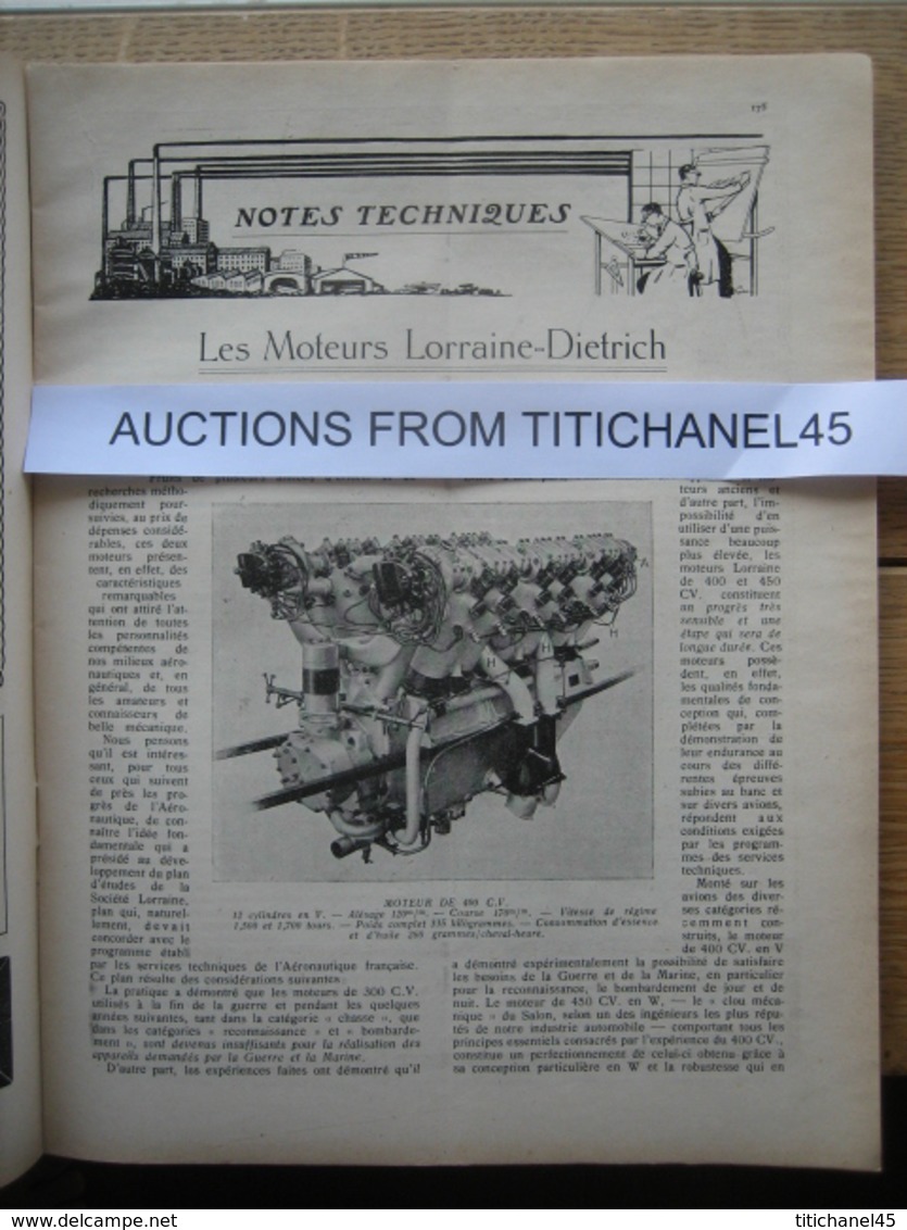 LA CONQUETE DE l'AIR 1924 n°9 - HANDLEY-PAGE W.8F. - Moteurs LORRAINE-DIETRICH - avions trimoteurs de la SABENA