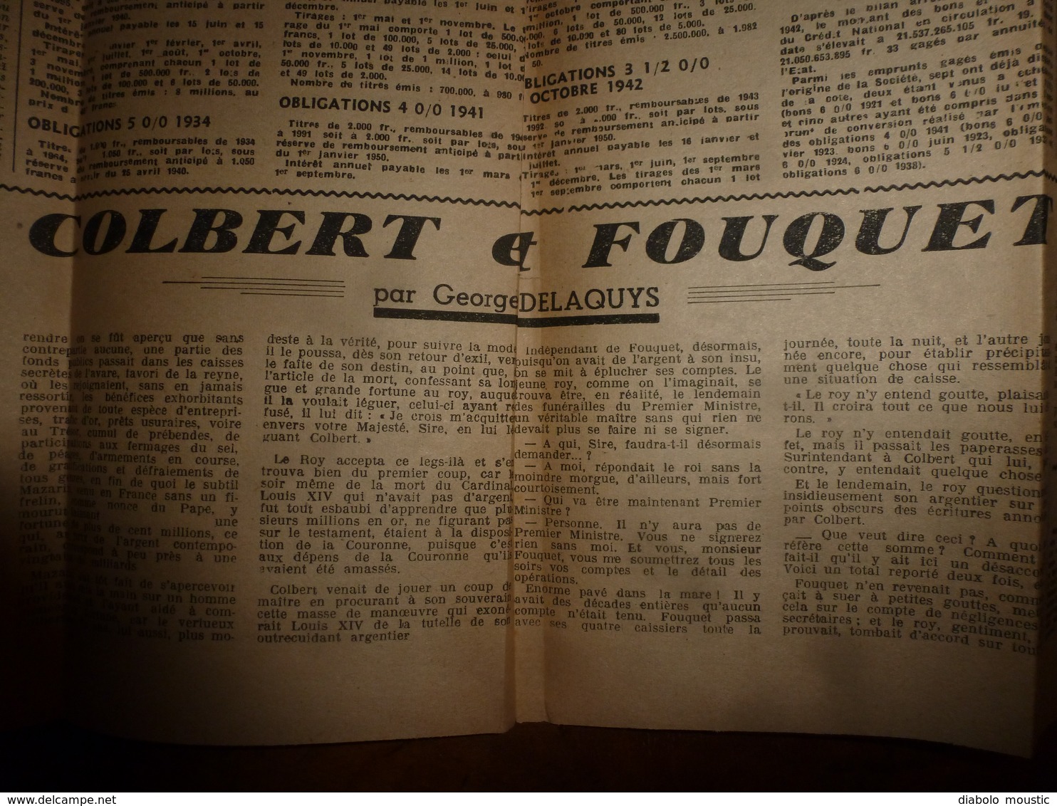 1943 FINANCES FRANÇAISES :Colbert et Fouquet ; Change des monnaies à Venise au 18e siècle;etc