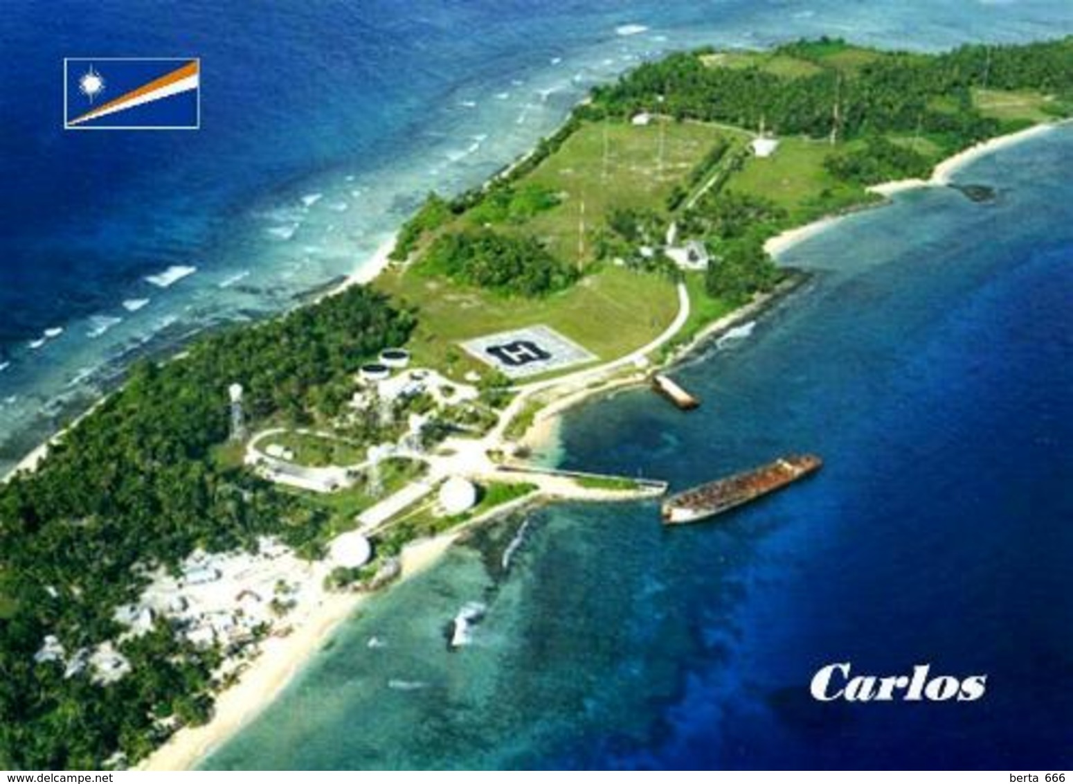 Marshall Islands Carlos Aerial View New Postcard Marshallinseln AK - Marshall