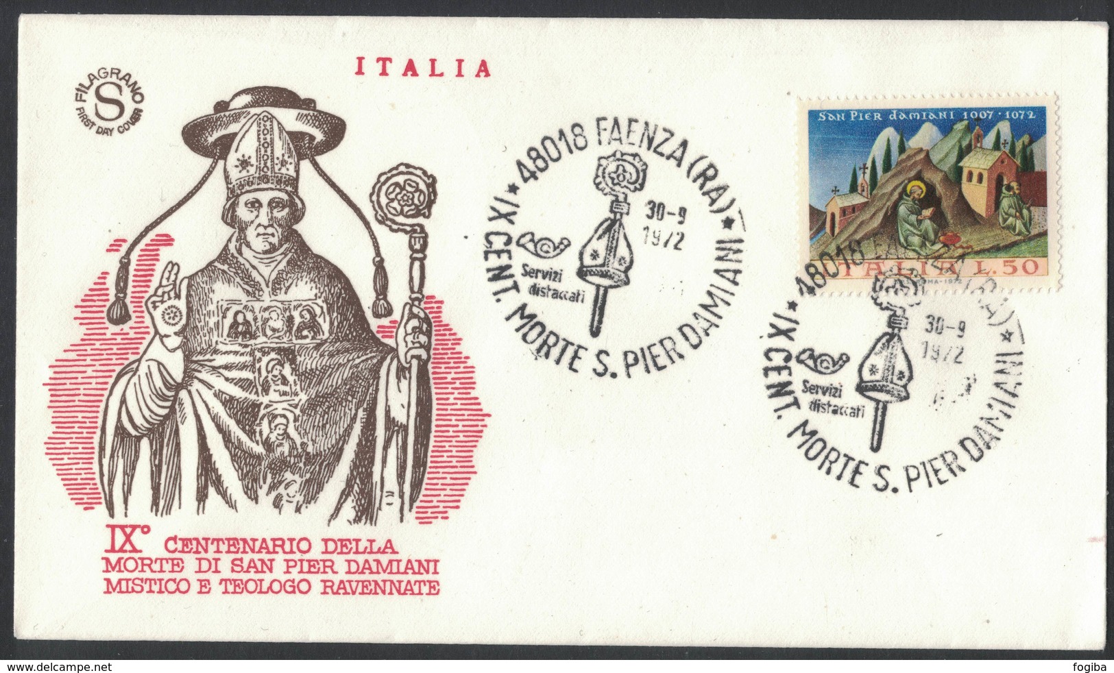 IN123   Italia - 1972 FAENZA (Ravenna) IX Centenario Morte SAN PIER DAMIANI - Christianisme