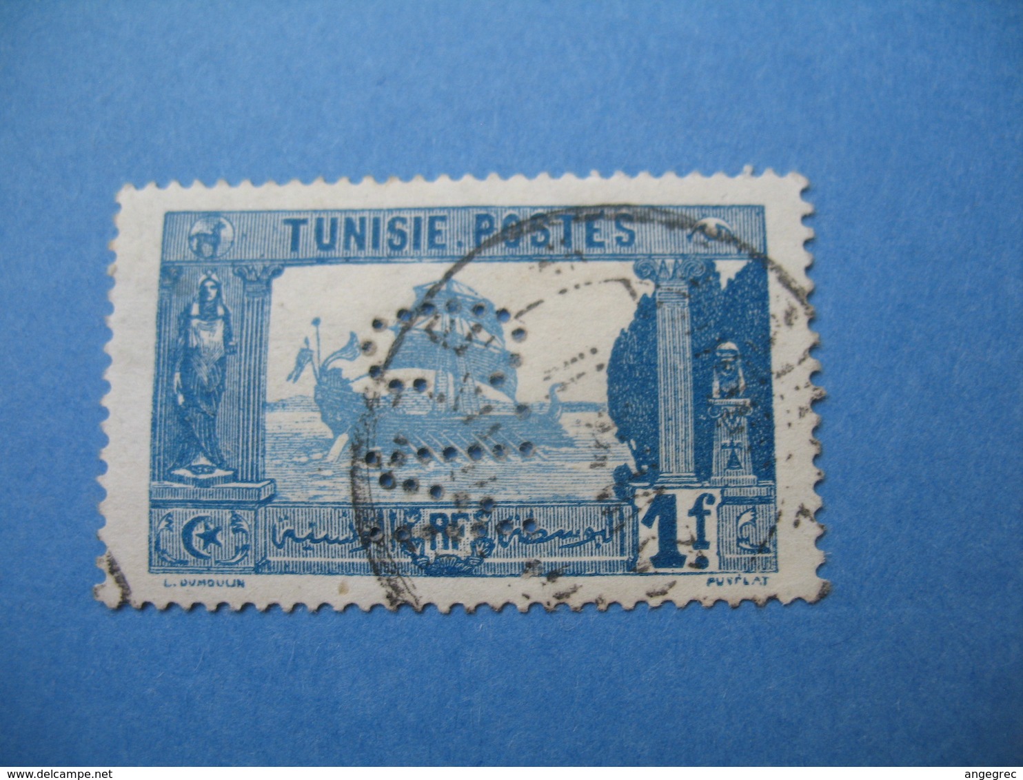 Perforé  Perfin   Tunisie ,   Perforation :   CN 9    à Voir - Other & Unclassified