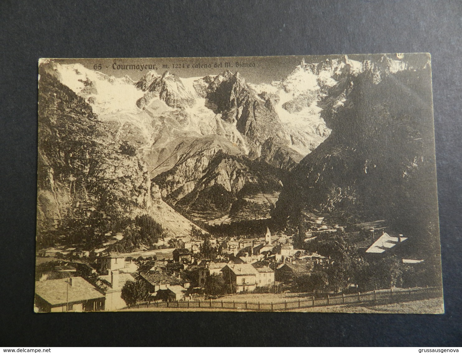 19934) COURMAYEUR E LA CATENA DEL MONTE BIANCO VIAGGIATA 1930 - Altri & Non Classificati