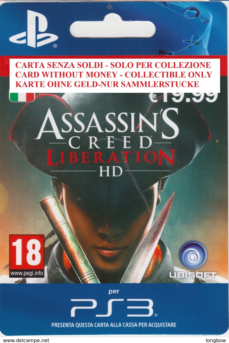 Game Card Italy PlayStation 2013 Assassins Creed Liberation - Gift Cards