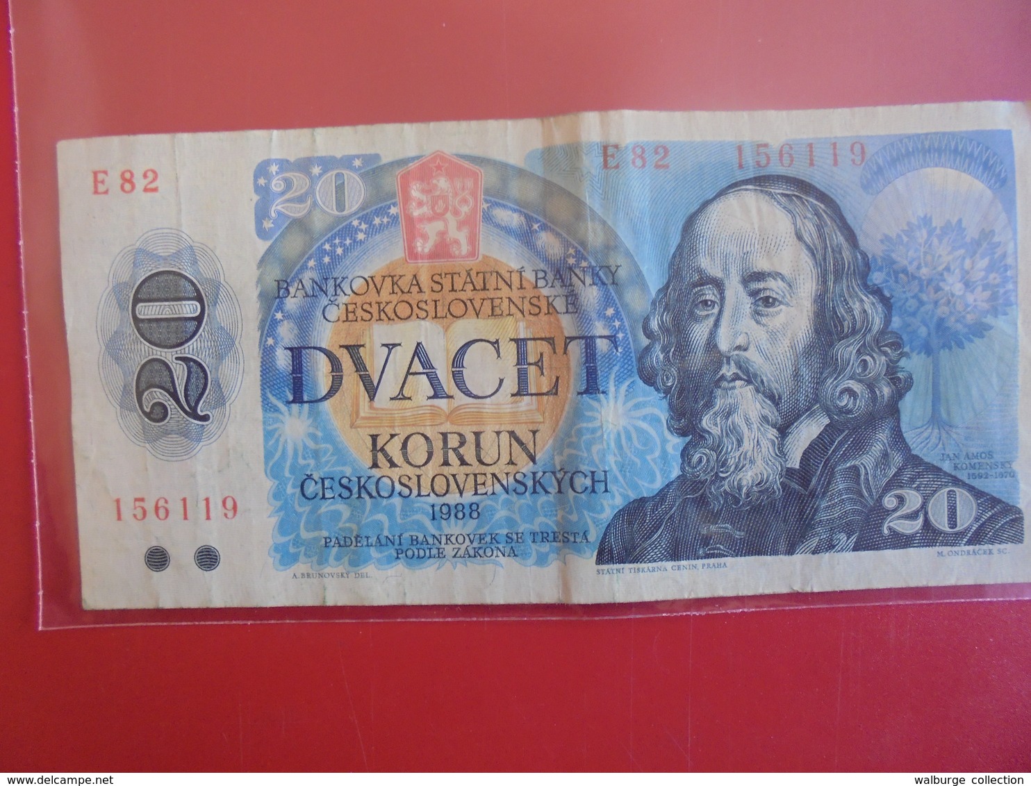 TCHECOSLOVAQUIE 20 KORUN 1988 CIRCULER - Tchécoslovaquie