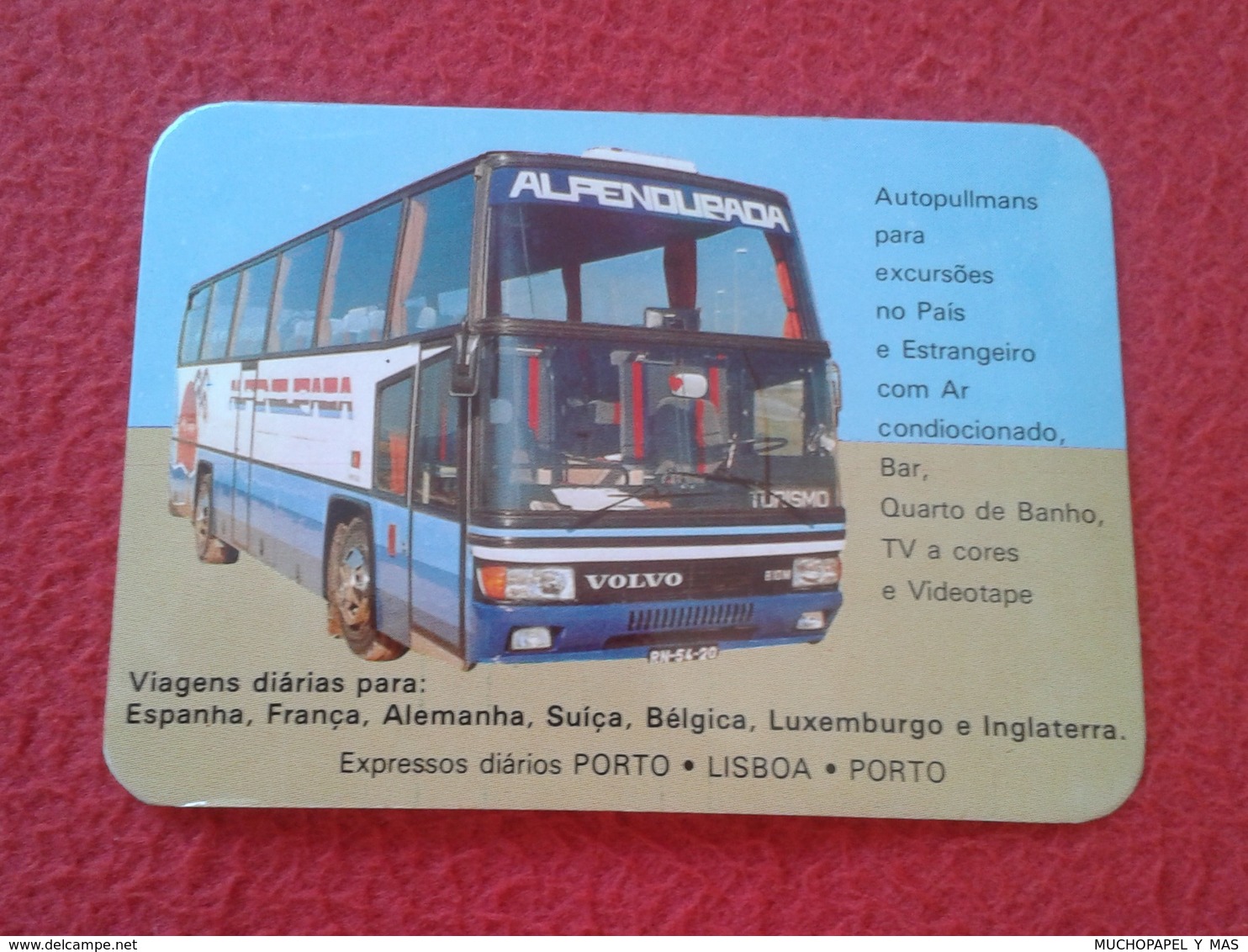 CALENDARIO DE BOLSILLO MANO PORTUGAL PORTUGUESE CALENDAR 1986 VIAÇAO ALPENDURADA VIAJES AUTOCAR BUS AUTOBUS AUTO CAR - Tamaño Pequeño : 1981-90