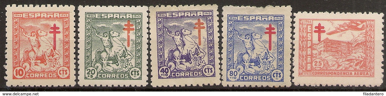 España Edifil 984/988* Mh  Pro Tuberculosos  Serie Completa  1944  NL1509 - Neufs