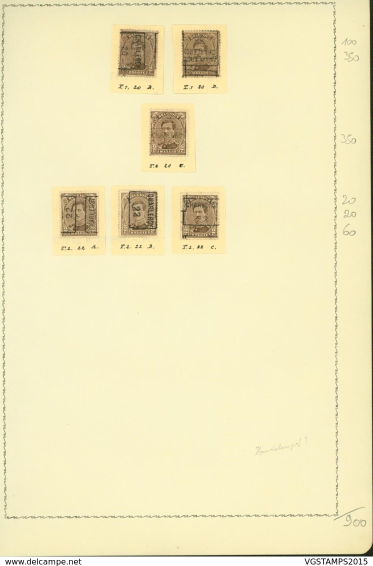 BELGIQUE PREOS CHARLEROI 2C 1920-1922  POS A,B,C,D VAL CAT 900 FB MONTE SUR FEUILLE (DD) DC-3273 - Roller Precancels 1920-29