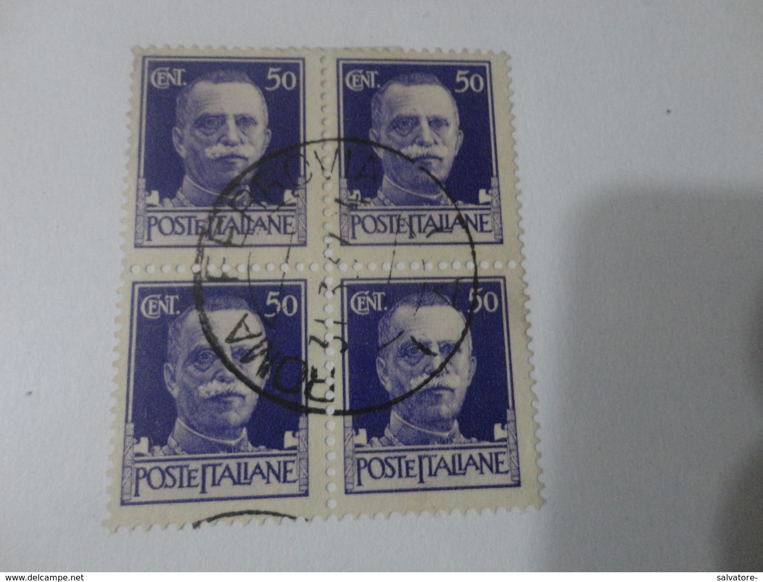 FRANCOBOLLI IN QUARTINA 30 CENTESIMI REGNO 1936 - USATI - Storia Postale