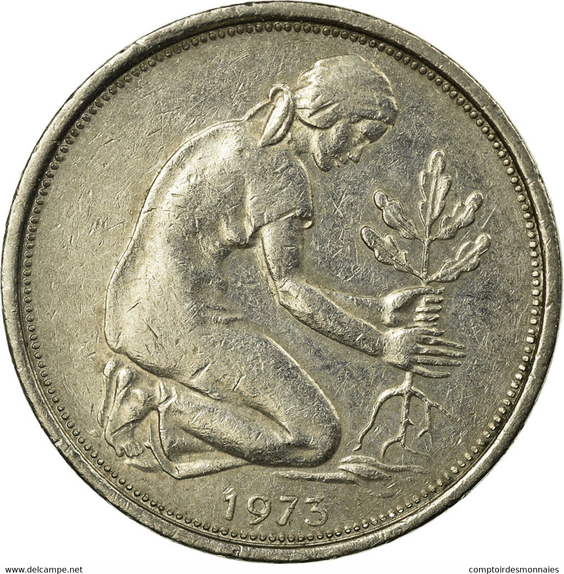 Monnaie, République Fédérale Allemande, 50 Pfennig, 1973, Hambourg, TTB - 50 Pfennig