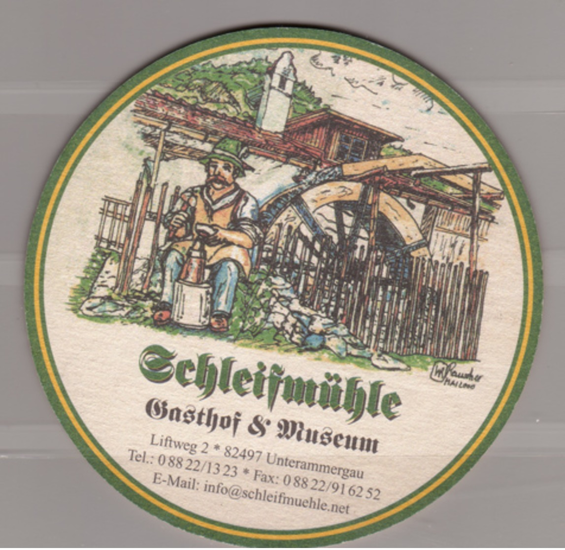 Auer Bräu Rosenheim , Schleifmühle , Gasthof & Museum - Bierdeckel