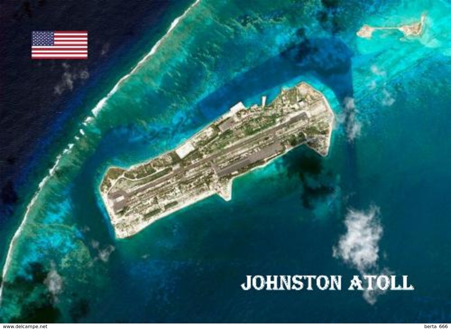 Johnston Atoll Satellite View New Postcard - Sonstige & Ohne Zuordnung