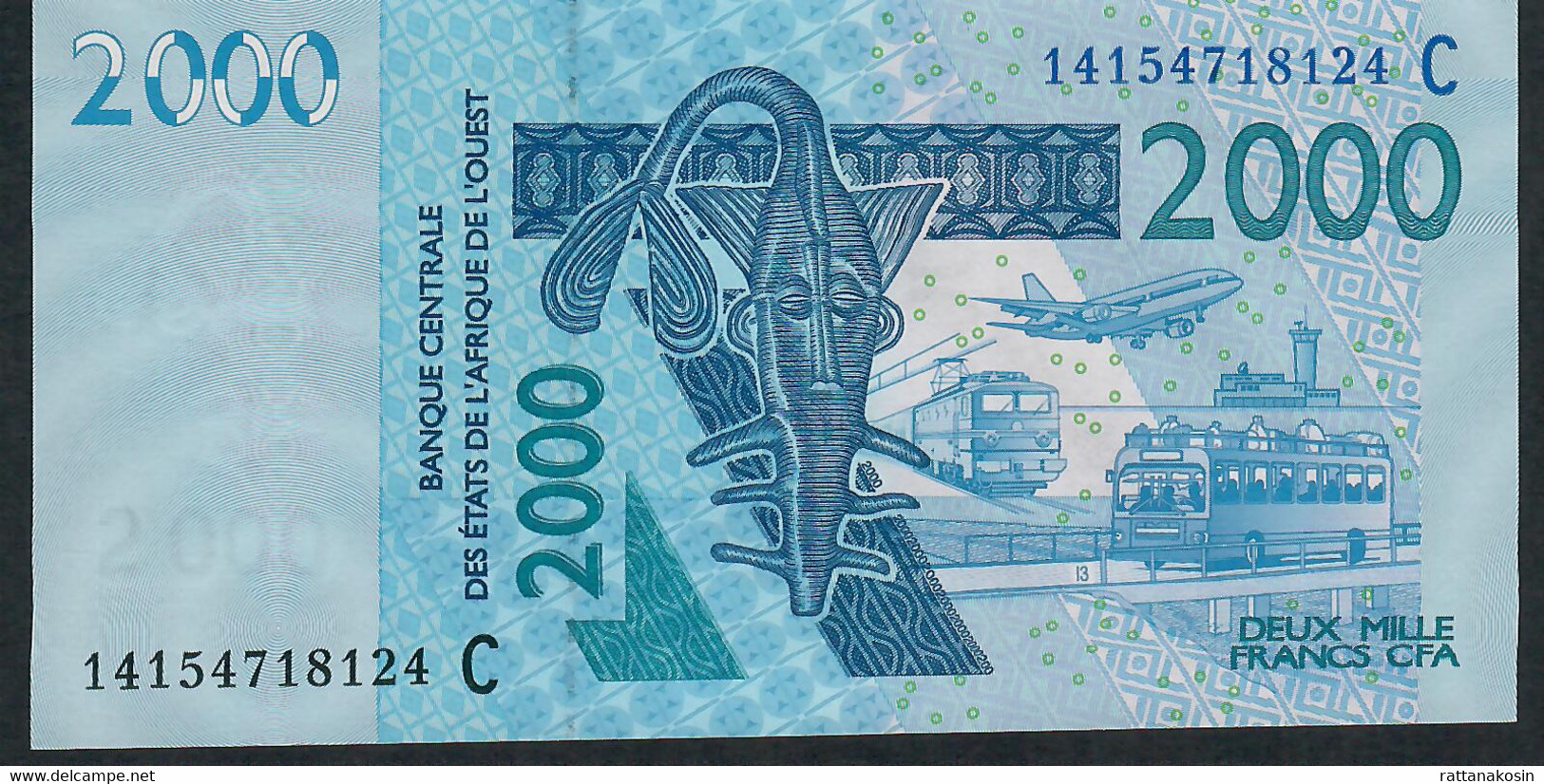 W.A.S. BURKINA FASO P316Cn 2000 FRANCS (20)14  Date = 2014 UNC. - Burkina Faso