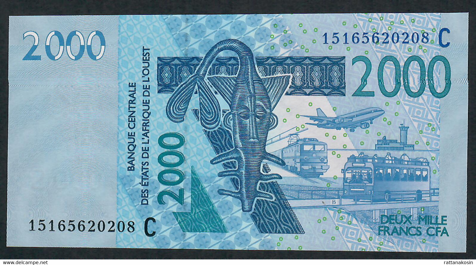 W.A.S. C = BURKINA FASO P316Co 2000 FRANCS (20)15 Date = 2015   UNC. - Burkina Faso