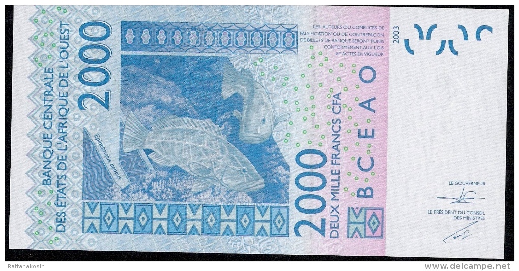 W.A.S. C = BURKINA FASO P316Co 2000 FRANCS (20)15 Date = 2015   UNC. - Burkina Faso