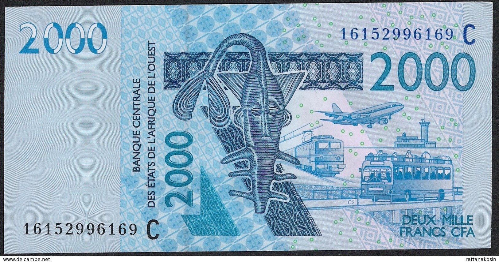 W.A.S. Letter C = Burkina Faso P316Cp 2000 Francs (20)16 Date = 2016   UNC. - Burkina Faso