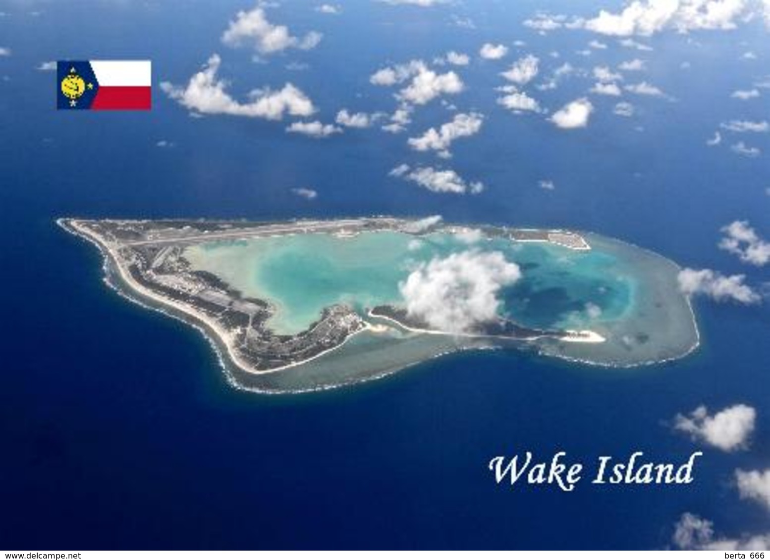 Wake Island Aerial View New Postcard - Sonstige & Ohne Zuordnung