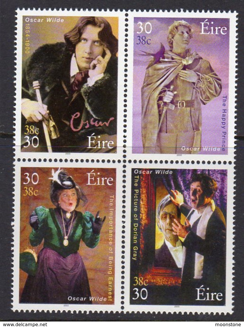 Ireland 2000 Oscar Wilde Death Centenary Block Of 4, MNH, SG 1309/12 - Unused Stamps